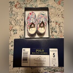 Polo by Ralph Lauren Toddler Shoes - Floral Print size 5 like new wore onetime